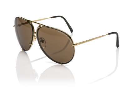 Porsche Design Aviator Sunglasses, Light Gold